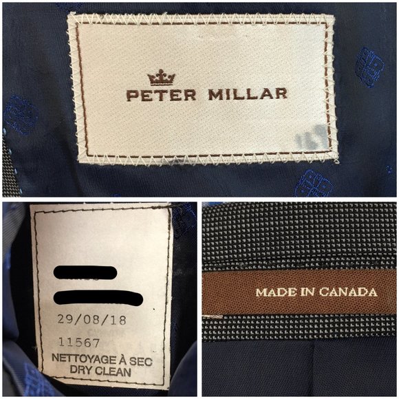 Men's 50R Men Blazer Sport Coat Two Button Wool Sports Jacket Gray‎ Peter Millar - Picture 7 of 12